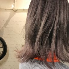 パープルグレーのヘアカラー